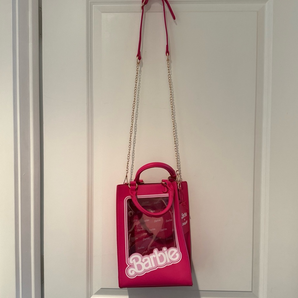 Barbie X CakeWorthy Doll Box pink Crossbody bag with handles